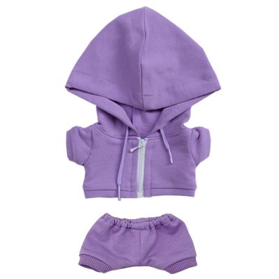 Xyrmync 10cm 15cm 20cm Plush Doll Clothes Coat Pants Multi-Color Sportswear Sets Toys Dolls Accessories (Purple, 20cm)