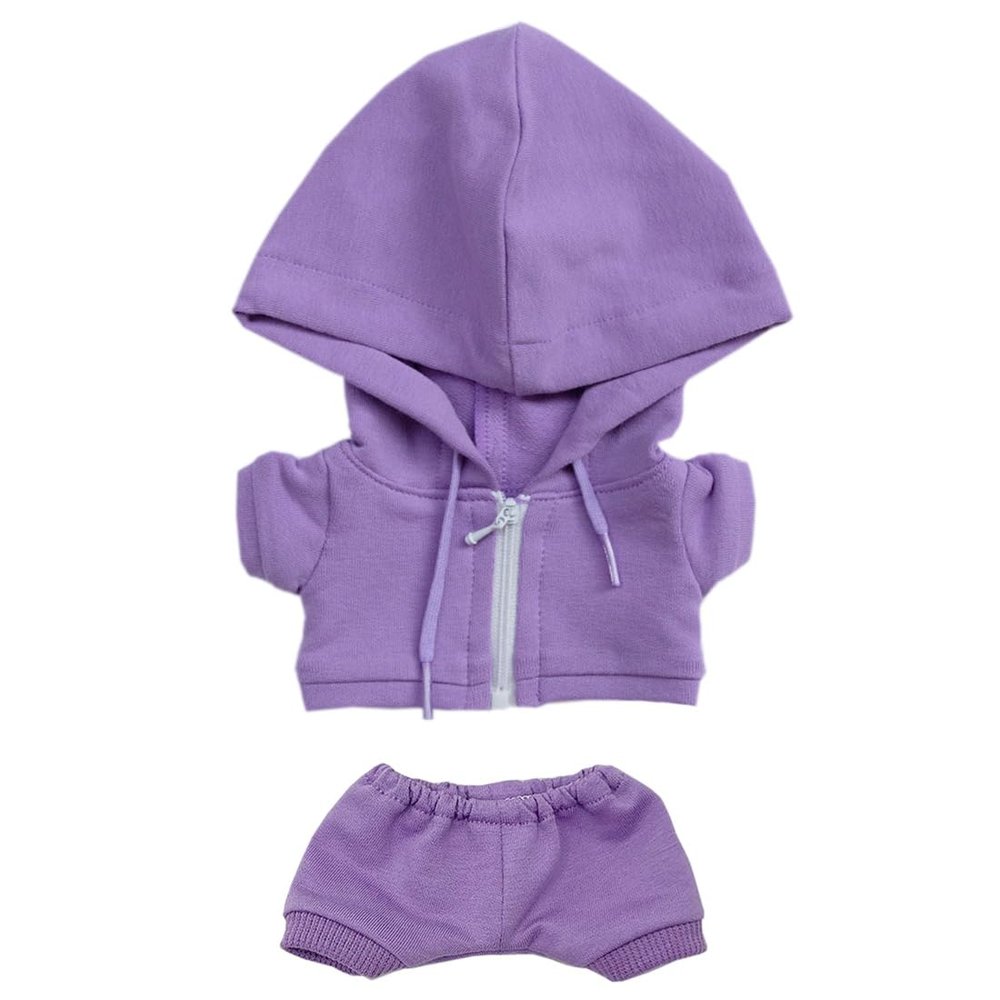Xyrmync 10cm 15cm 20cm Plush Doll Clothes Coat Pants Multi-Color Sportswear Sets Toys Dolls Accessories (Purple, 20cm)