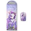 UEVBF Cute Unicorn Lavender Printed Sleeping Bag for Kids Girls,Lightweight Waterproof Sleeping Bag for Outdoor Hiking Camping Gear. view 1