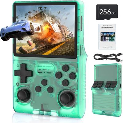 3.5-Inch IPS Screen, 256G Extra Large Memory, Portable Pocket Video Player, Linux System, Travel Essentials, for Children Adults-Transparent Green