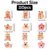 110pcs Mini Resin Capybara, Mixed Styles Miniature Flower Capybara Figures Tiny Resin Animals Figurines for Bonsai Micro Landscape Dollhouse Garden Decor view 2