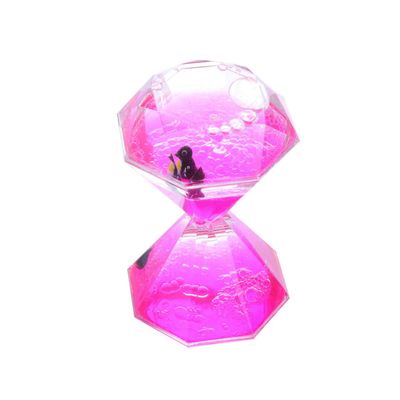 HEALLILY Diamond Design Liquid Motion Timer Hourglass for Desk Decor Educational Birthday Present Liquid Timer