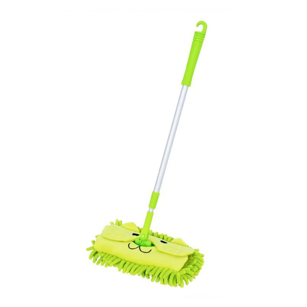 LLTCMAOYI Retractable Children's Mop, Small Mop for Early Education Children to Help Parents Do Housework,Green