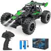 ACAMMZAR Remote Control Car, 1:18 High Speed RC Cars for Kids, 20KM/H Monster RC Truck Off Road with Lights Toys for Boys, Green view 1