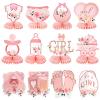 12Pcs Rose Gold Floral Baby Shower Decorations, 3D Honeycomb Centerpieces for Girls Gender Reveal Party, Elegant It's a Girl Pregnancy Announcement Table Topper, Newborn Celebration Party Supplies view 1