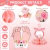 12Pcs Rose Gold Floral Baby Shower Decorations, 3D Honeycomb Centerpieces for Girls Gender Reveal Party, Elegant It's a Girl Pregnancy Announcement Table Topper, Newborn Celebration Party Supplies view 2