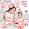 12Pcs Rose Gold Floral Baby Shower Decorations, 3D Honeycomb Centerpieces for Girls Gender Reveal Party, Elegant It's a Girl Pregnancy Announcement Table Topper, Newborn Celebration Party Supplies view 4