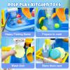 2026 Upgraded Play Sink with Running Water, Toddler Water Table with Automatic Water Cycle System, Water Table for Toddlers Fishing Kitchen, Role-Play Sand Water Table for Kids Ages 4-8 Kids Gift Toy view 3