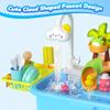 4-in-1 Electric Water Table Toy for Toddlers 1-3,Kitchen Play Sink Toys with Running Water for Kid with Water Pump,Animals, Food, Tableware,Pretend Role Birthday Toy for Boy and Girl view 4