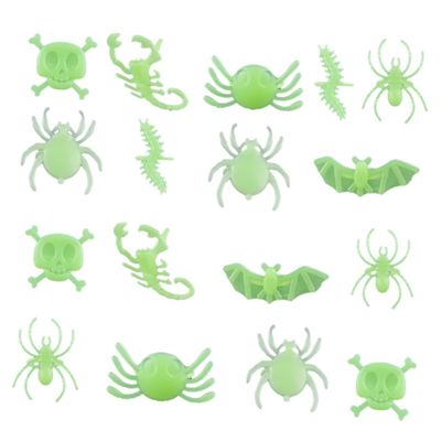 Milisten 48pcs Luminous Halloween Finger Rings Glow Dark Plastic Rings for Cosplay Bat and for Halloween Parties and Themed Events
