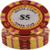25PCS Ceramic Poker Chips Set, 40mm Casino Coins for Texas Hold'em, Blackjack, and Bingo Games, Professional Casino Style (Color: 25pcs $5) view 1