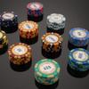 25PCS Ceramic Poker Chips Set, 40mm Casino Coins for Texas Hold'em, Blackjack, and Bingo Games, Professional Casino Style (Color: 25pcs $5) view 3
