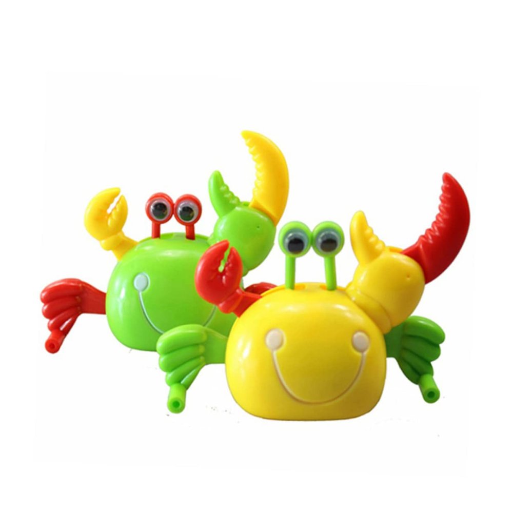 BRIGHTFUFU 4pcs Baby Crab Walking Toy Red Yellow Wind-up Toys for Boys and Girls Safe Smooth Develops Coordination Imaginative Skills