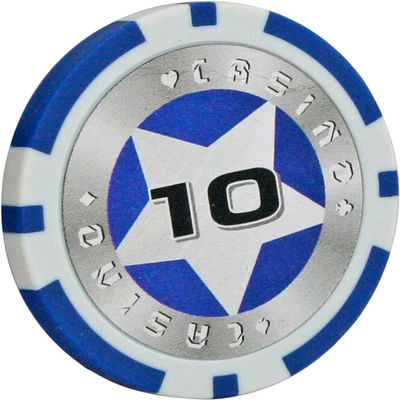 50PCS Poker Chips Set, Laser Metal Core Casino Chips for Texas Hold'em, Blackjack & Card Games, 1-10000 Value, Classic Color Design
