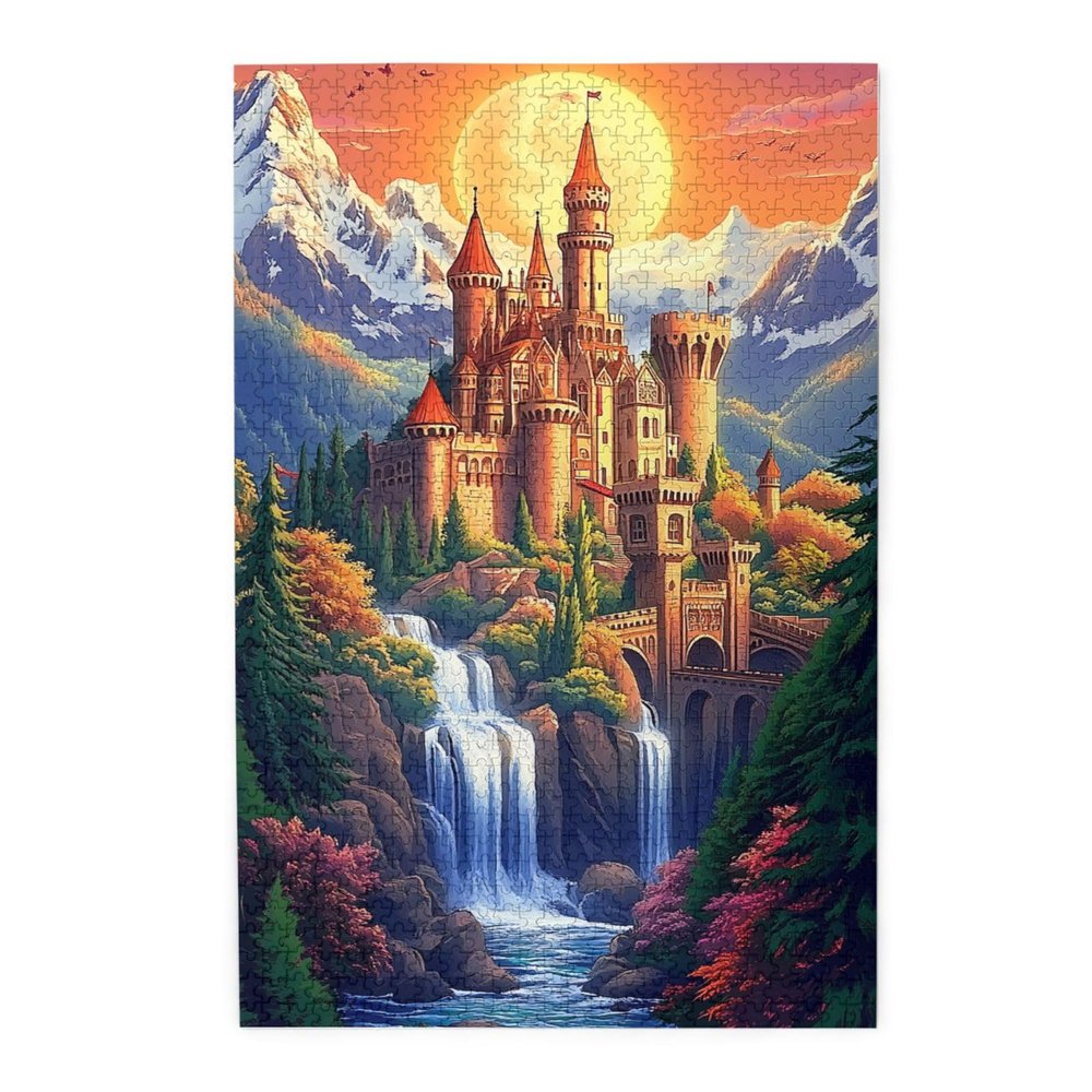 MA6GE8DE 1000 Piece Puzzle for Adults Castle Architecture at Sunset,Relax and Enjoy The Fun of Solving Puzzles,Wonderful Imagination,Great for Relaxation and Display for Puzzle Enthusiast
