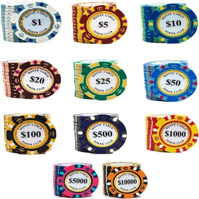 330 Pcs 14g Poker Chips Set, Clay Iron Core Monte Carlo Poker Chips for Texas Hold'em, Blackjack, & Gambling Games