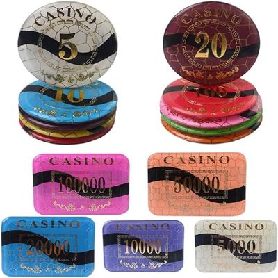 25PCS Texas Hold'em Poker Chips, Crystal Casino Grade Chips, Monte Carlo Counting Game for Blackjack, Poker, and Casino Night (Size: $10)