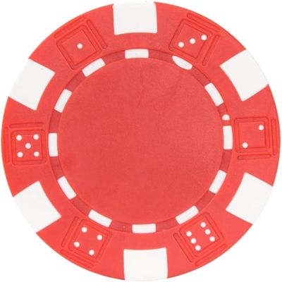 50 PCS Poker Chips Casino Counting Game Chips, Plastic Coloured Coins for Texas Hold'em Blackjack Cards Family Party (Red)