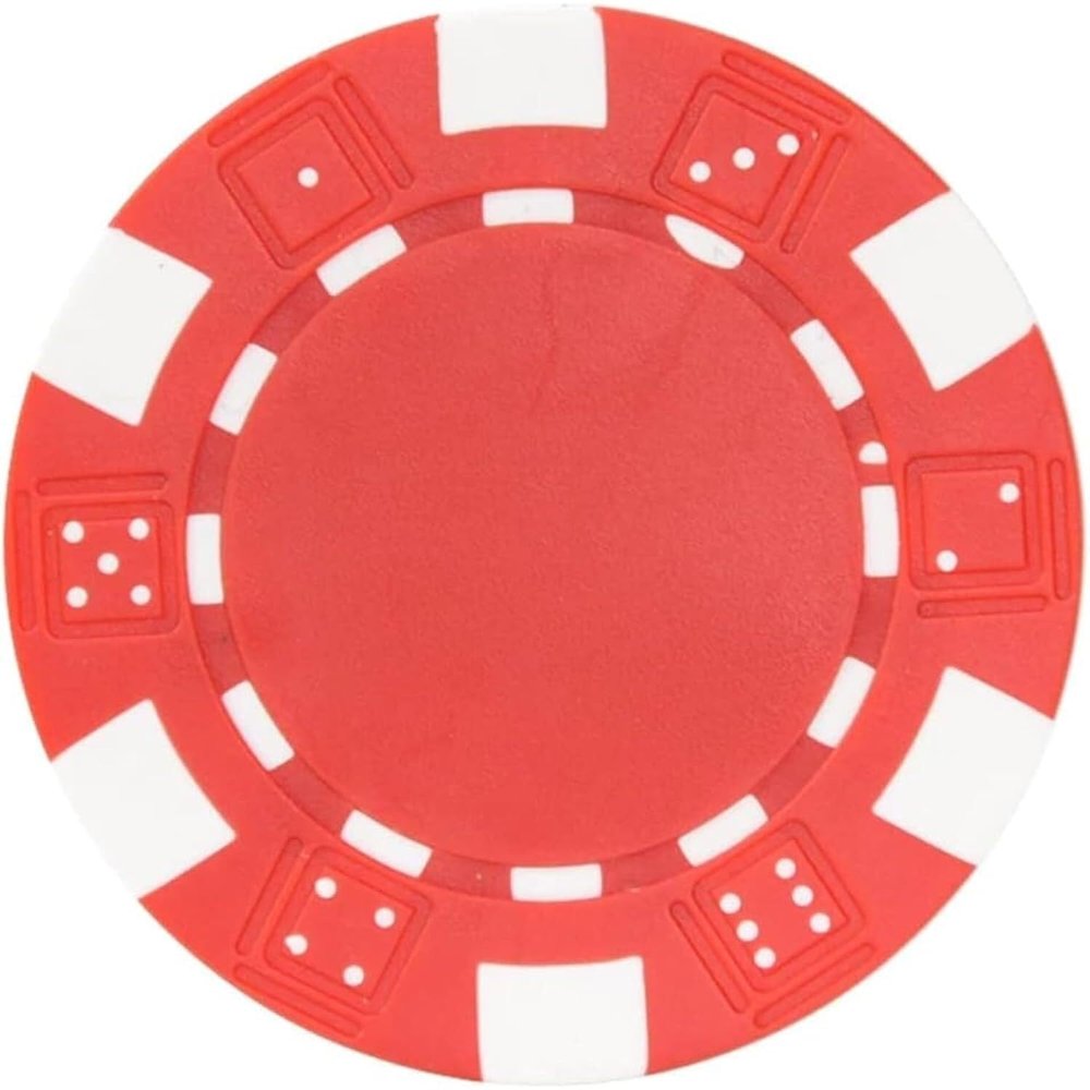 50 PCS Poker Chips Casino Counting Game Chips, Plastic Coloured Coins for Texas Hold'em Blackjack Cards Family Party (Red)