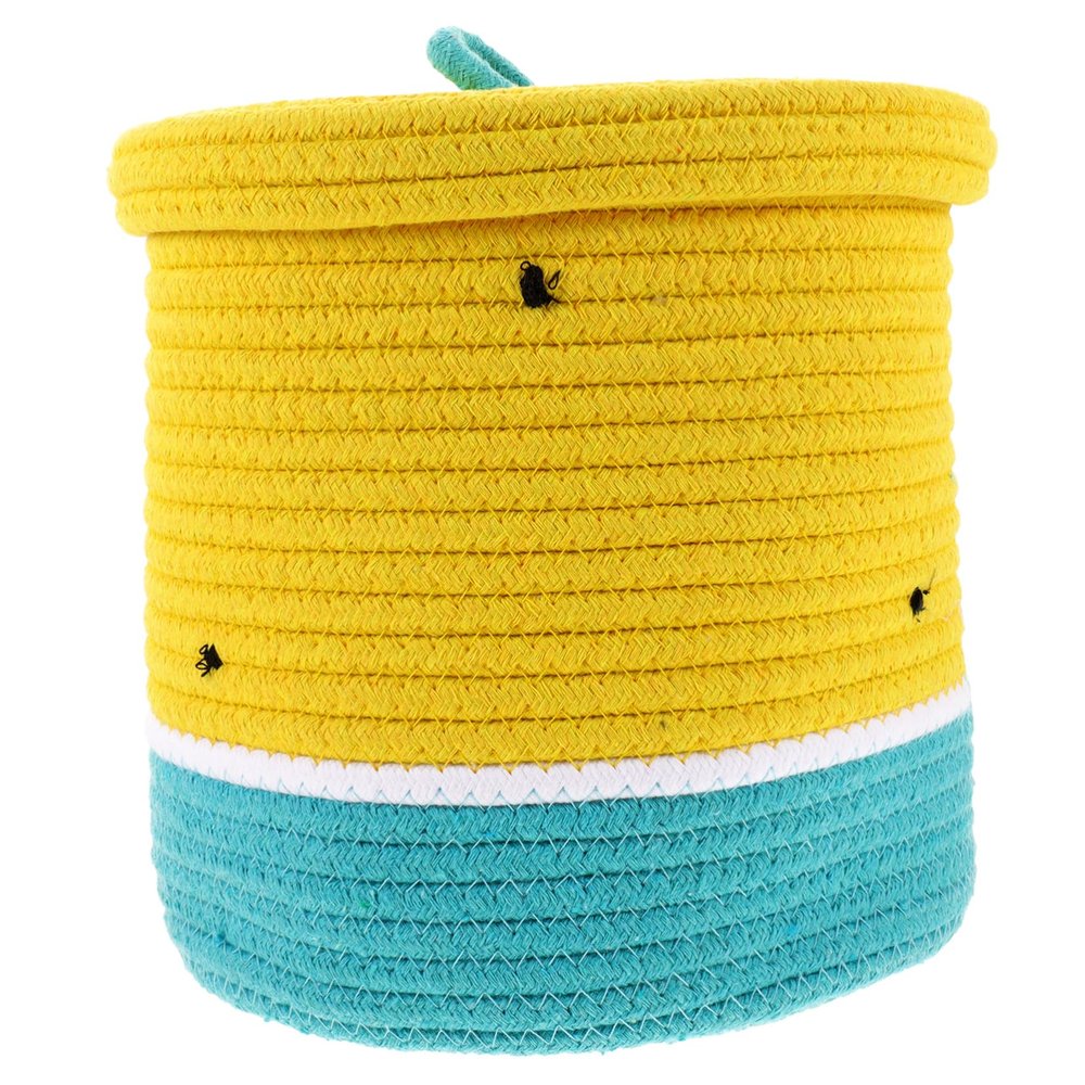 ABOOFAN Lidded Cotton Rope Basket Watermelon Design for Boys and Girls Stylish Storage for Toys Books and Home Organization Living Room Bedroom Nursery