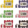 29g Clay Poker Chips Set, 25 PCS Rectangular Casino Chips for Texas Hold'em, Blackjack, Bingo Games, $1000 Value view 1