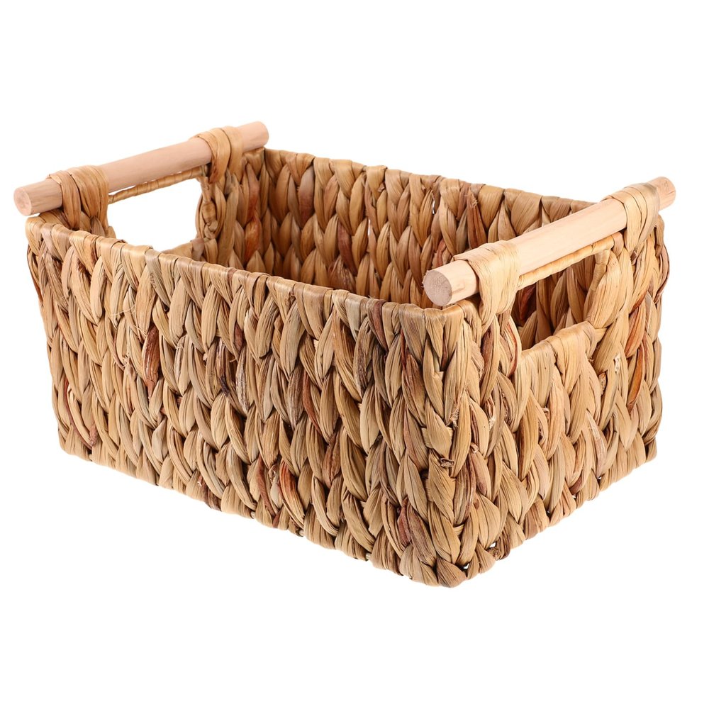 ABOOFAN Hyacinth Woven Storage Basket Multi-use Desktop Organizer for Home Elegant and Practical Sundries Container for Toys Books and Snacks Adds Warmth to Any Room