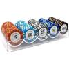 14g Casino Poker Chips Set, 100PCS Clay Metalcore Texas Hold'em & Blackjack Chips with Monte Carlo Acrylic Case view 1
