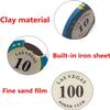 14g Poker Chips Set, 25PCS Las Vegas Clay Chips with Dealer Button for Texas Hold'em, Blackjack, Casino Games at Home ($10000 Denomination) view 4