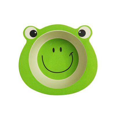 ABOOFAN Unbreakable Dinnerware Toddler Plates Bowls Set Kids Bowl Bamboo Fiber Frog Theme