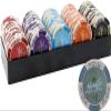 100PCS 14g Poker Chips Set, Casino Tokens for Texas Hold'em, Blackjack & Educational Learning, Monte Carlo Las Vegas Style (Milky White Wheat E) view 1