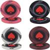 100 Pcs Clay Poker Chips Set, Ceramic Gambling Poker Chips for Texas Hold'em, Blackjack, Casino Club (White, Black, Pink, Brown) view 1