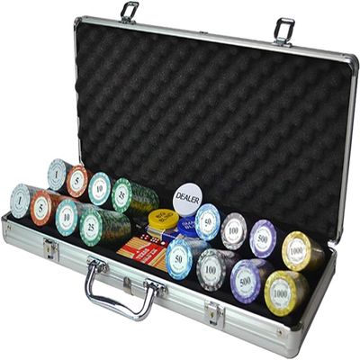 14g Monte Carlo Poker Chips Set, 500 Casino Grade Chips for Texas Hold'em, Blackjack & Casino Games, with Aluminum Case