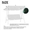 3 Seater Porch Swing Canopy Waterproof Swing Top Cover for Patio Outdoor Garden Yard Park Porch Seat Furniture(Green,65"x45"x6") view 2