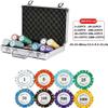 200PCS Poker Chips Set, Texas Hold'em Clay Poker Chips for Blackjack with Face Value & Aluminum Case, Professional Casino Grade Set view 2