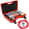 300PCS Poker Chips Set with Carrying Case, Professional Texas Hold'em & Casino Chips, Includes $1-$1000 Denominations (Color: C, Size: 14g) view 1
