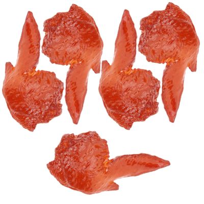 SUPVOX 5pcs Realistic Artificial Chicken Wing Faux Food Model for Grill Decor