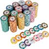 Monte Carlo Poker Chips Set, 14g Casino Grade Poker Chips with Denominations for Texas Hold'em & Blackjack, Acrylic Carrying Case Included view 2