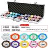 500PCS Professional Poker Chips Set with Aluminum Case, Texas Hold'em, Blackjack, and Casino-Style Poker Chips with Face Value for Gambling Games view 4