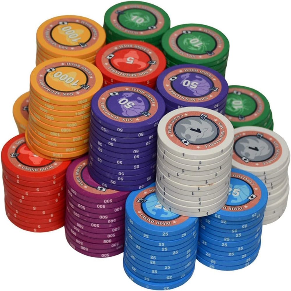 25PCS Casino Chips Monte Carlo, Clay Iron Core 14g for Texas Hold'em & Blackjack, Professional Poker Chips Set, Classic Design, Value $200
