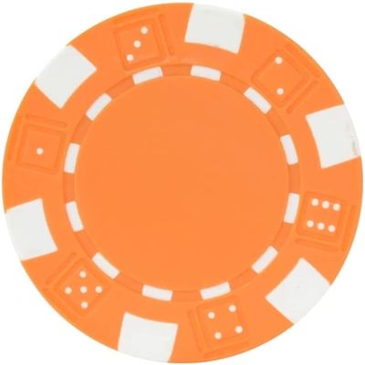 25PCS Deluxe Poker Chips Set, ABS Clay & Iron Chips for Blackjack, Texas Hold'em & Casino Games, Family & Friends Party Set (Orange)