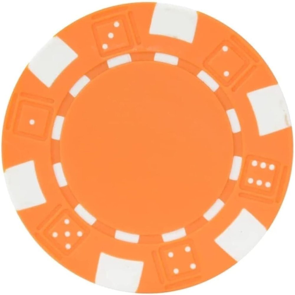 25PCS Deluxe Poker Chips Set, ABS Clay & Iron Chips for Blackjack, Texas Hold'em & Casino Games, Family & Friends Party Set (Orange)