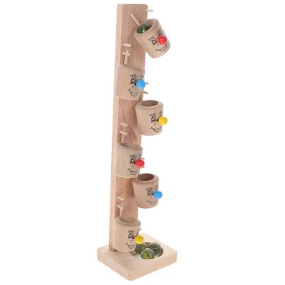 Milisten 1set Educational Wooden Clown Marble Rolling Game for Boys and Girls Fun Hand-Eye Coordination Toy Safe Glass Balls Attractive Design for Early Development