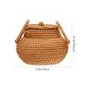ABOOFAN Sundries Organizer Basket Rattan Woven Storage Bin Fruit Toy Basket Lid view 2
