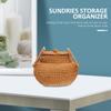 ABOOFAN Sundries Organizer Basket Rattan Woven Storage Bin Fruit Toy Basket Lid view 4