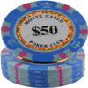 25PCS Poker Chips Set Ceramic Casino Chips, 14g Deluxe Gambling Chips for Texas Hold'em Math Learning and Counting Markers (Size: 25PCS $50) view 1