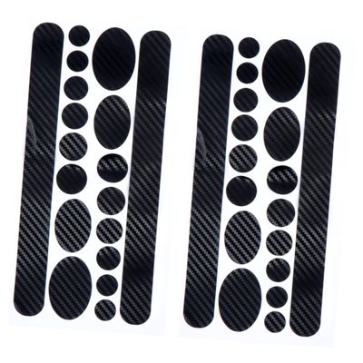 Kisangel 2sheets Scratch Bike Frame Stickers Carbon Pattern Black Film for Frames Wear-Resistant Easy to Clean After
