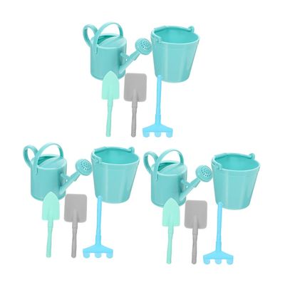 DECHOUS 3sets Gardening Tools Toy Simulation Watering Can Bucket Shovel and Rakes Lightweight for Boys and Girls and Garden Decor