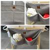 Adm&Eve Bedside Diaper Caddy - Teddy Material With 2 Compartments for Baby Carrier, Crib, Stroller & Changing Table, Hanging Storage Organizer (Grey) view 4