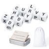 12 Pcs The Crossword Solitaire Game in White with Tin Box & Velvet Bag, Large Spelling Letter Dice Game for Adults, Travel & Game Night view 1