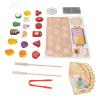 Wooden fruit beads skewer toy simulation wooden fruit pedagogy toy view 3